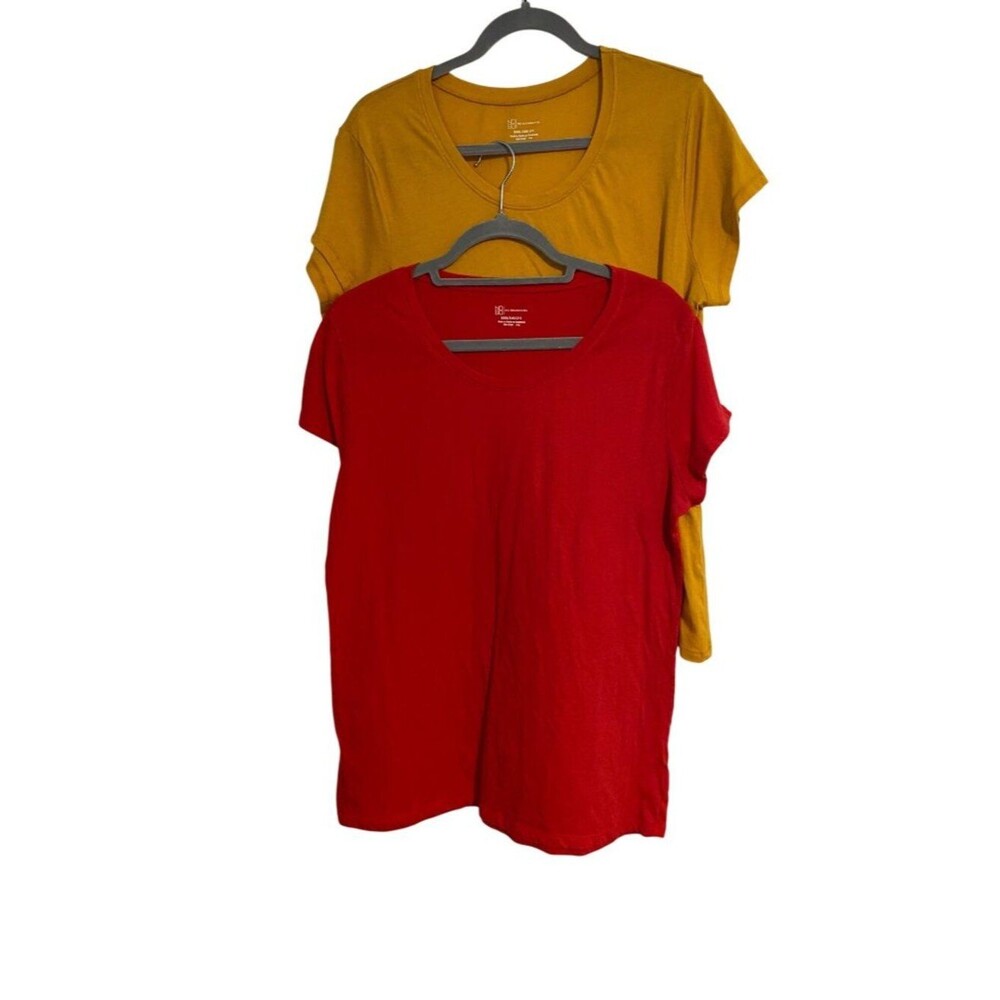 No Boundaries Junior XXXL (21) Red & Gold Tee Top Short Sleeve Lot of 2 Casual